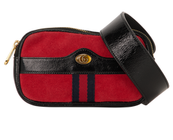 Ophidia Belt Bag, Patent/Suede, Red/Black, 519308, DB, 2*